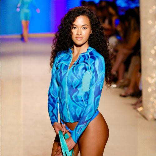 2 mm wetsuit jacket women blue BOLDE