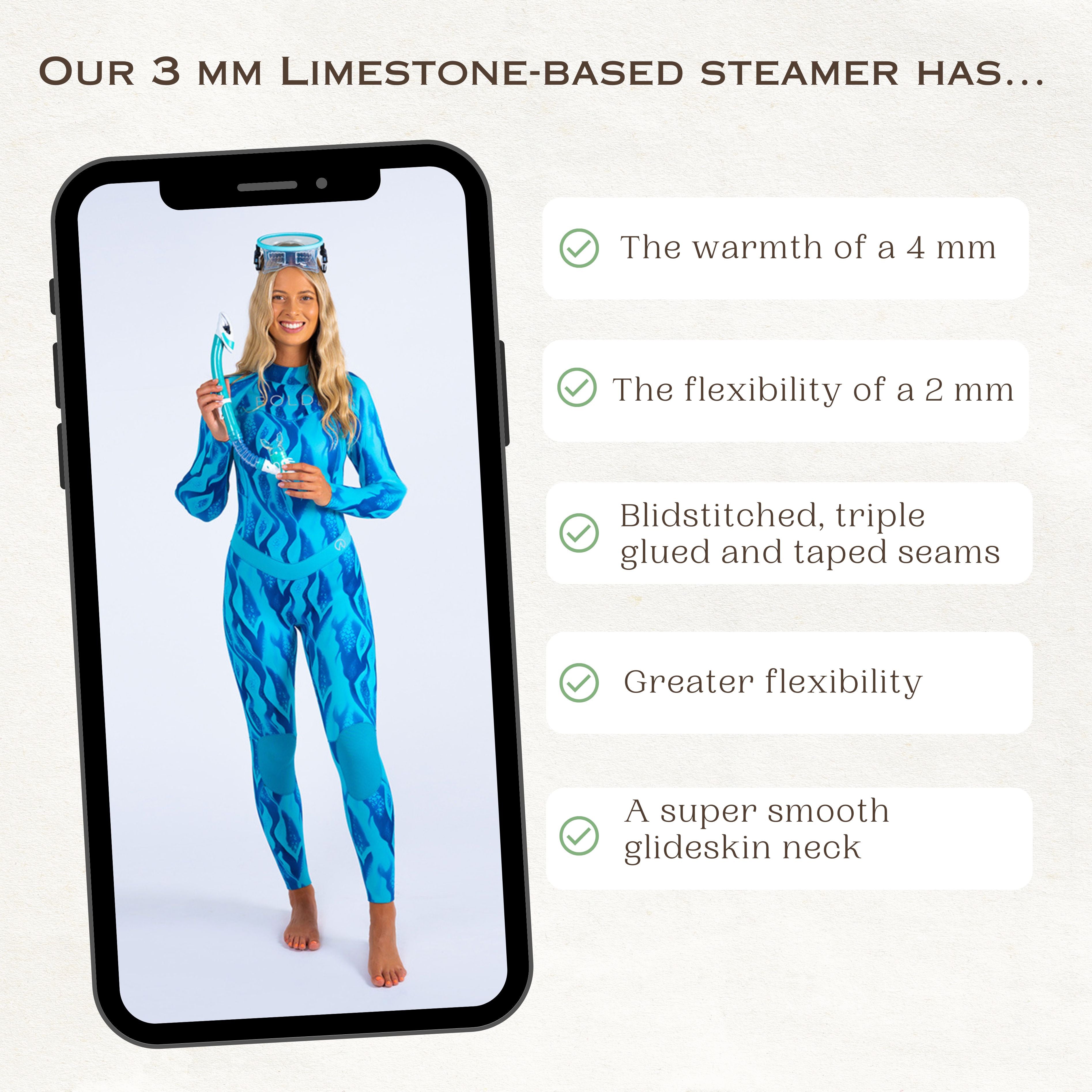 Selling points of BOLDE 3mm limestone-based steamer wetsuits
