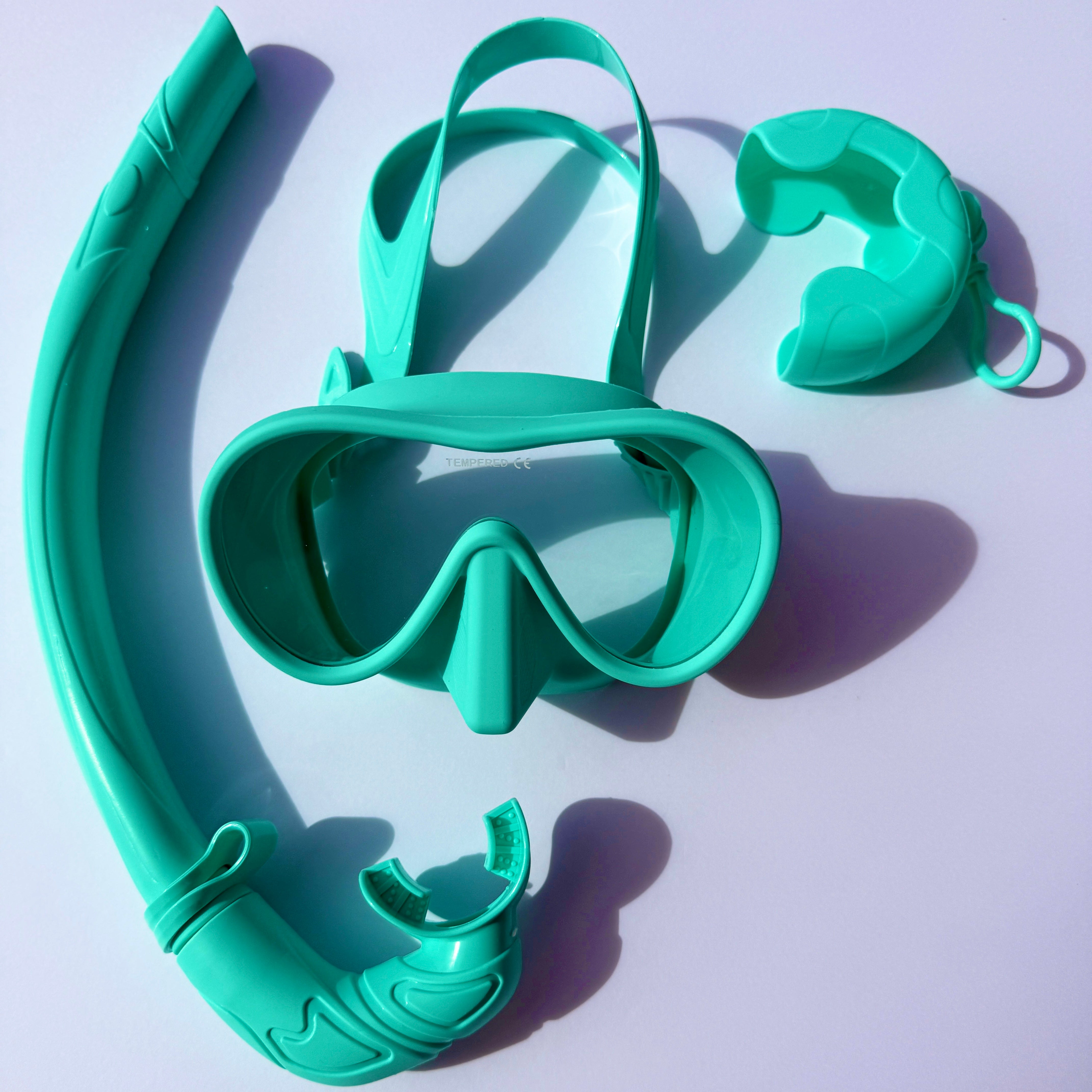 BOLDE turquoise mint dive mask and snorkel set