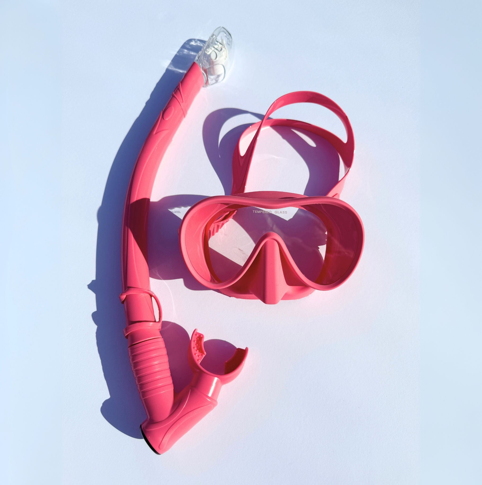 pink snorkel and mask set dive