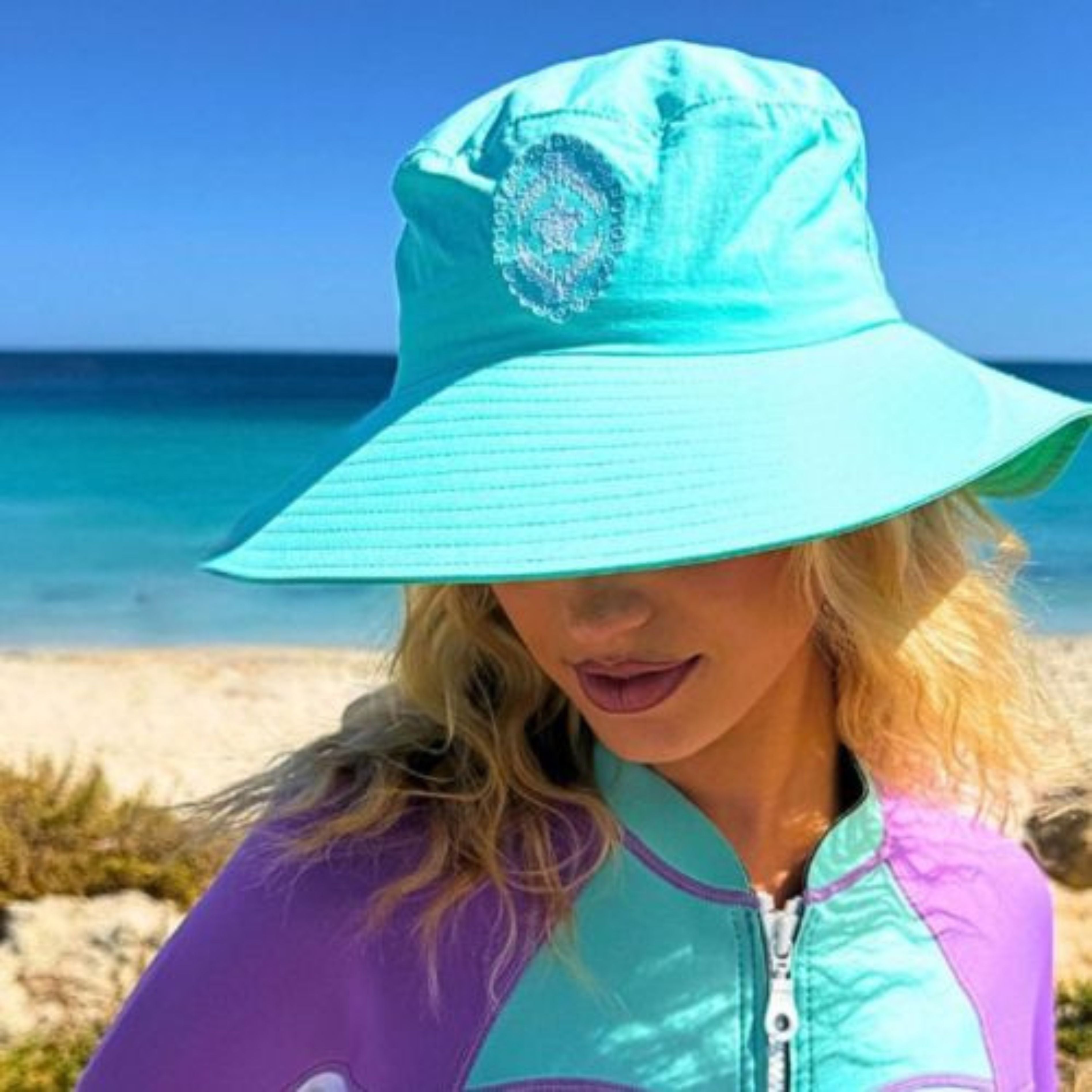 Turquoise Turtle Beach Hat