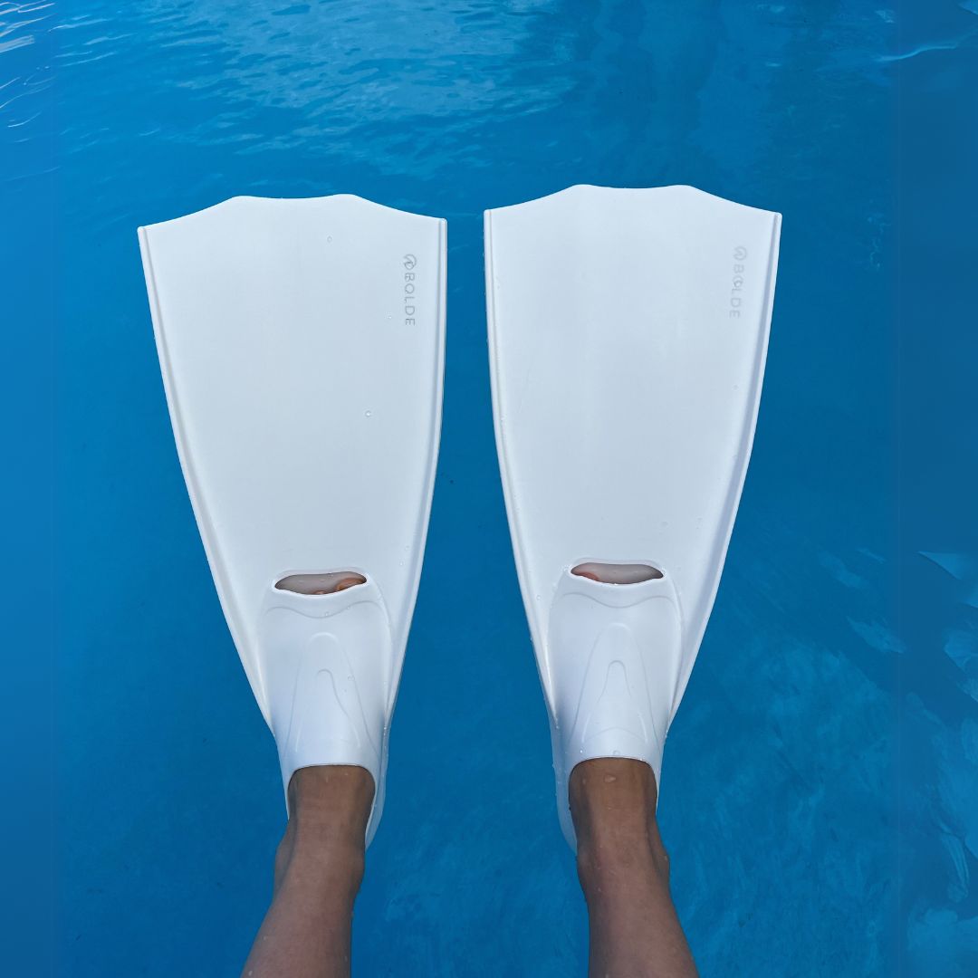 white dive and snorkel fins