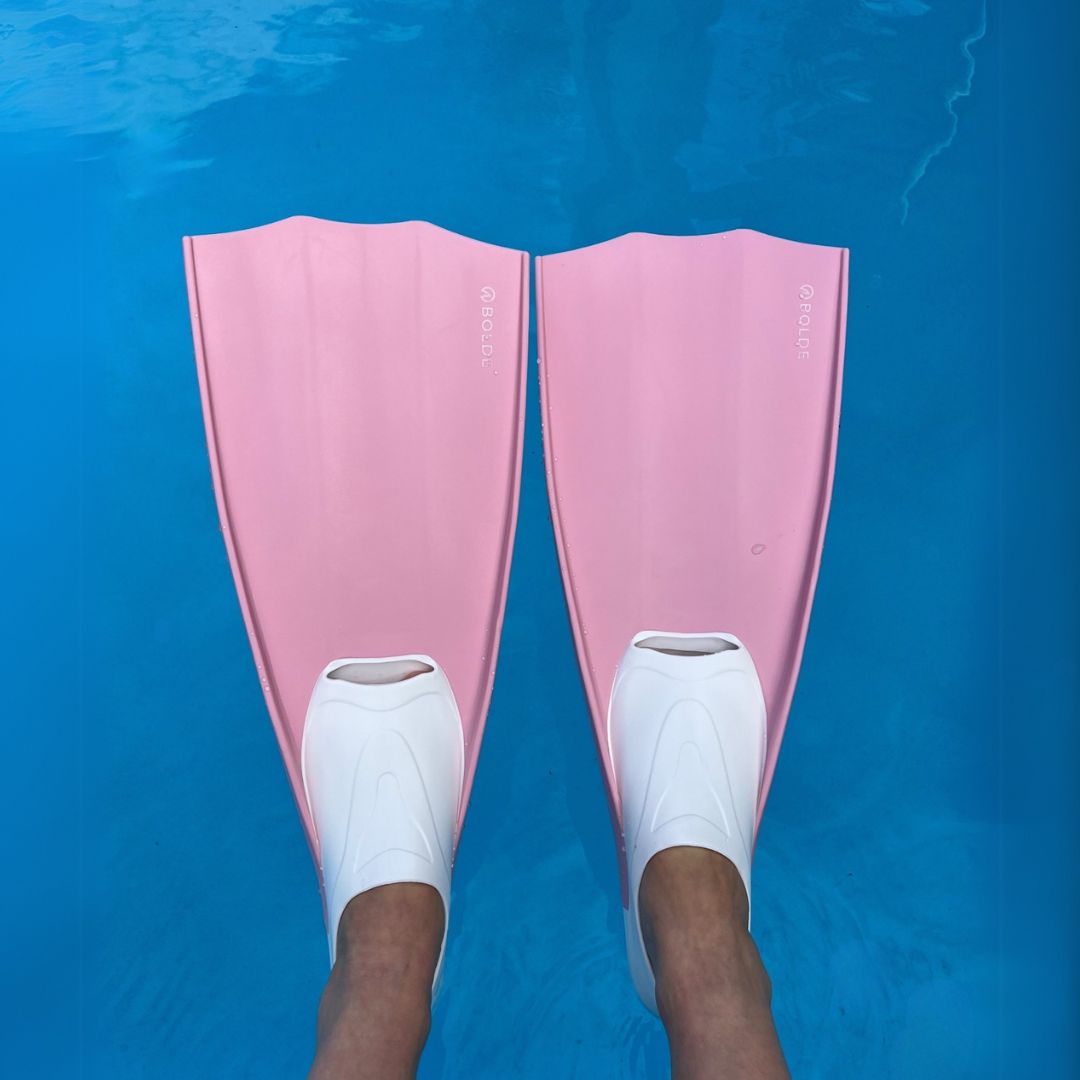 pink dive and snorkel fins
