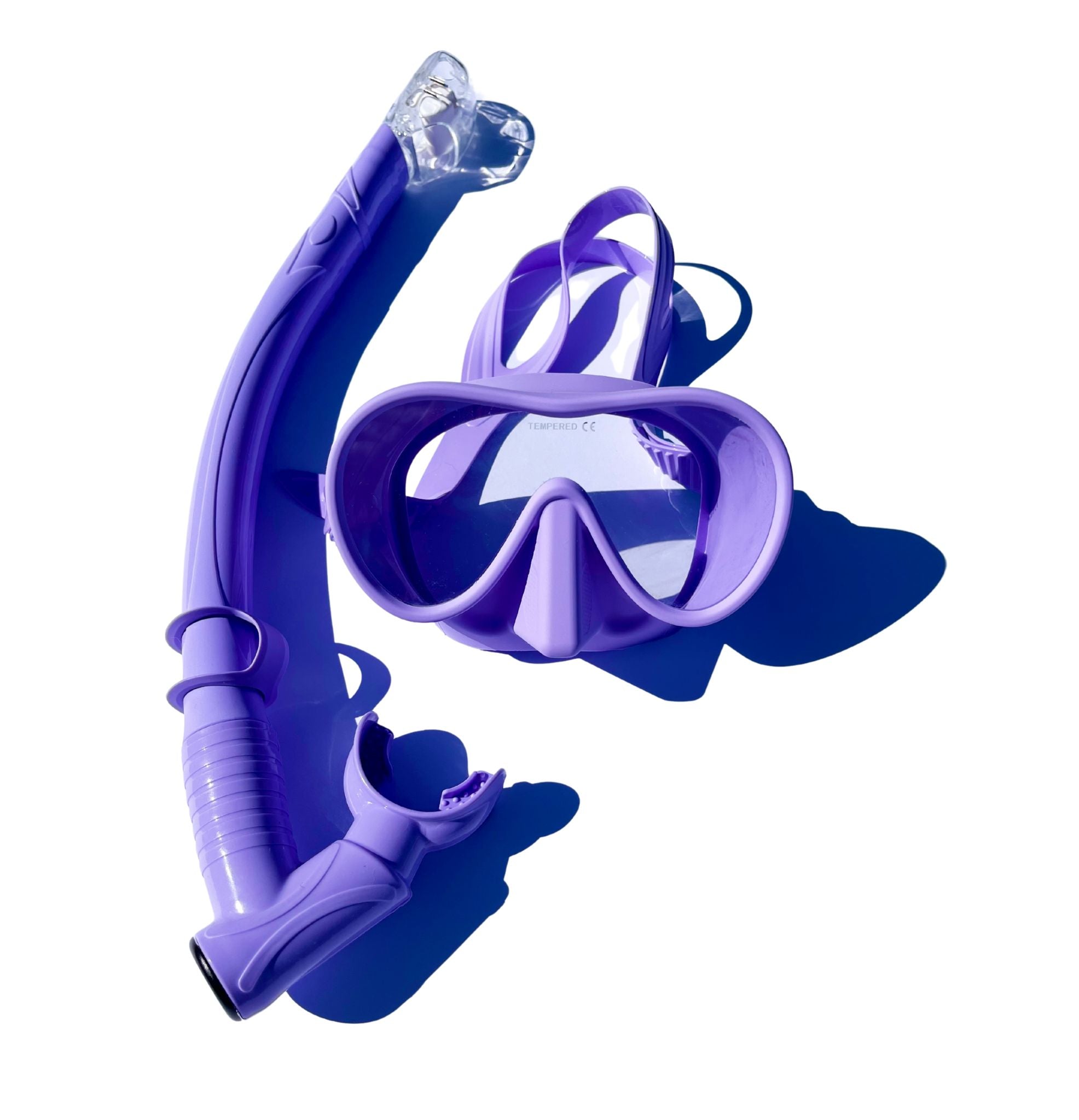 purple diving snorkel mask set