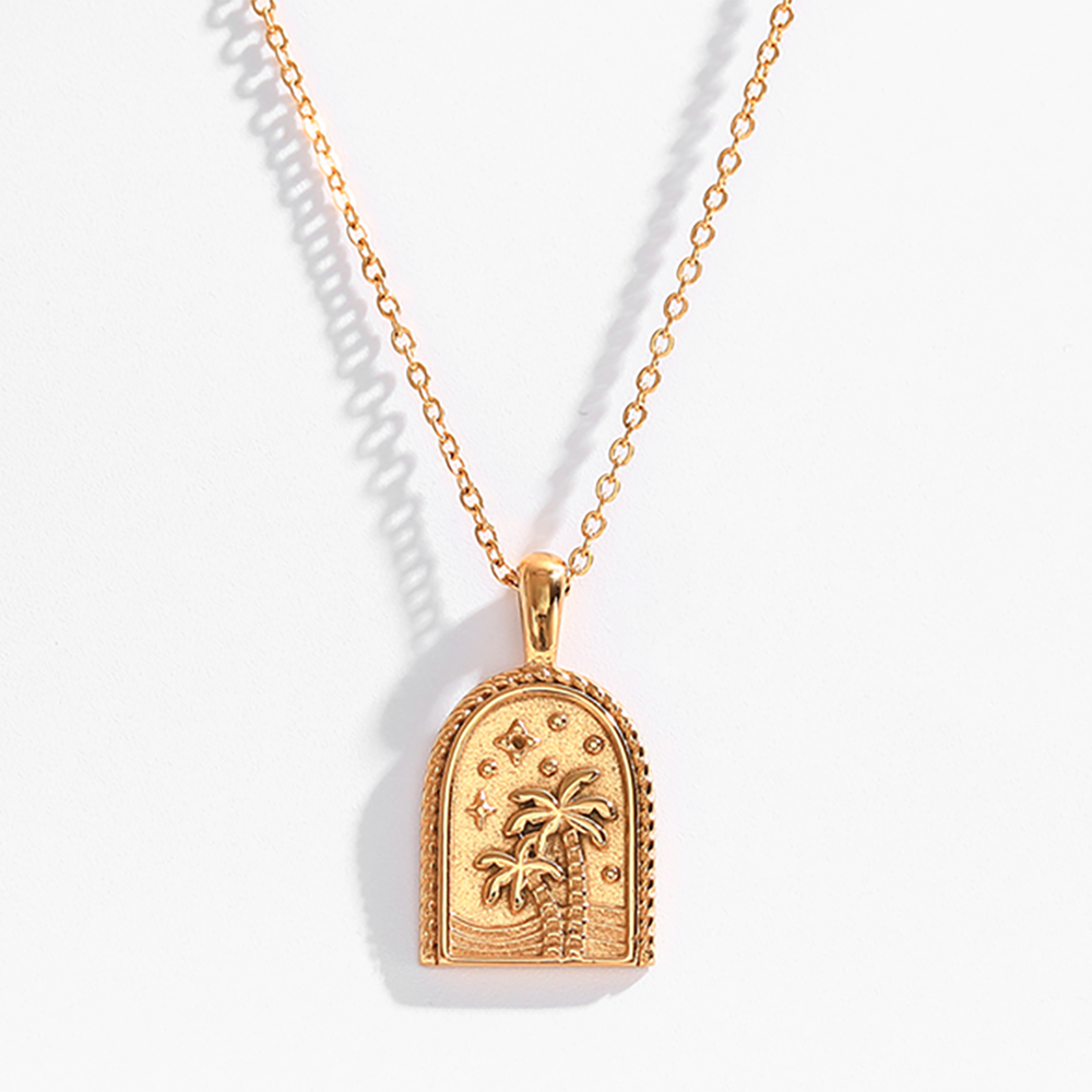 14k gold palm tree necklace jewellery