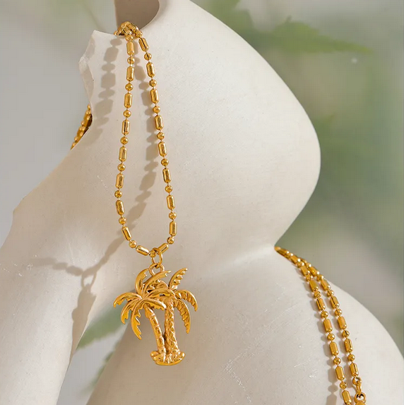 Gold Palm Tree Necklace